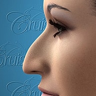 Profile view of a woman's nose.