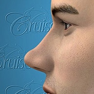 Profile view of a realistic human face.