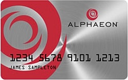 Alphaeon credit card with name and card number