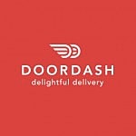 DoorDash logo with tagline delightful delivery