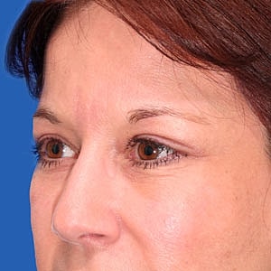 Close-up of a woman's face and eyes.