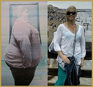 Before and after weight loss transformation.