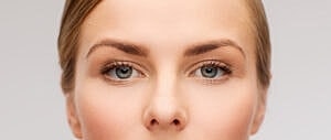 Close-up of a woman's face and eyes.