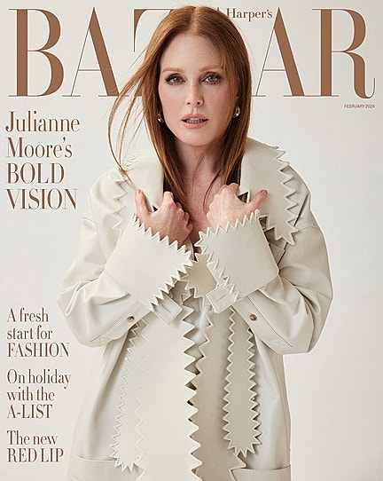 Julianne Moore on Harper's Bazaar February cover.