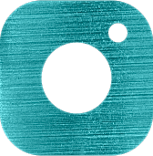 Stylized turquoise camera icon illustration