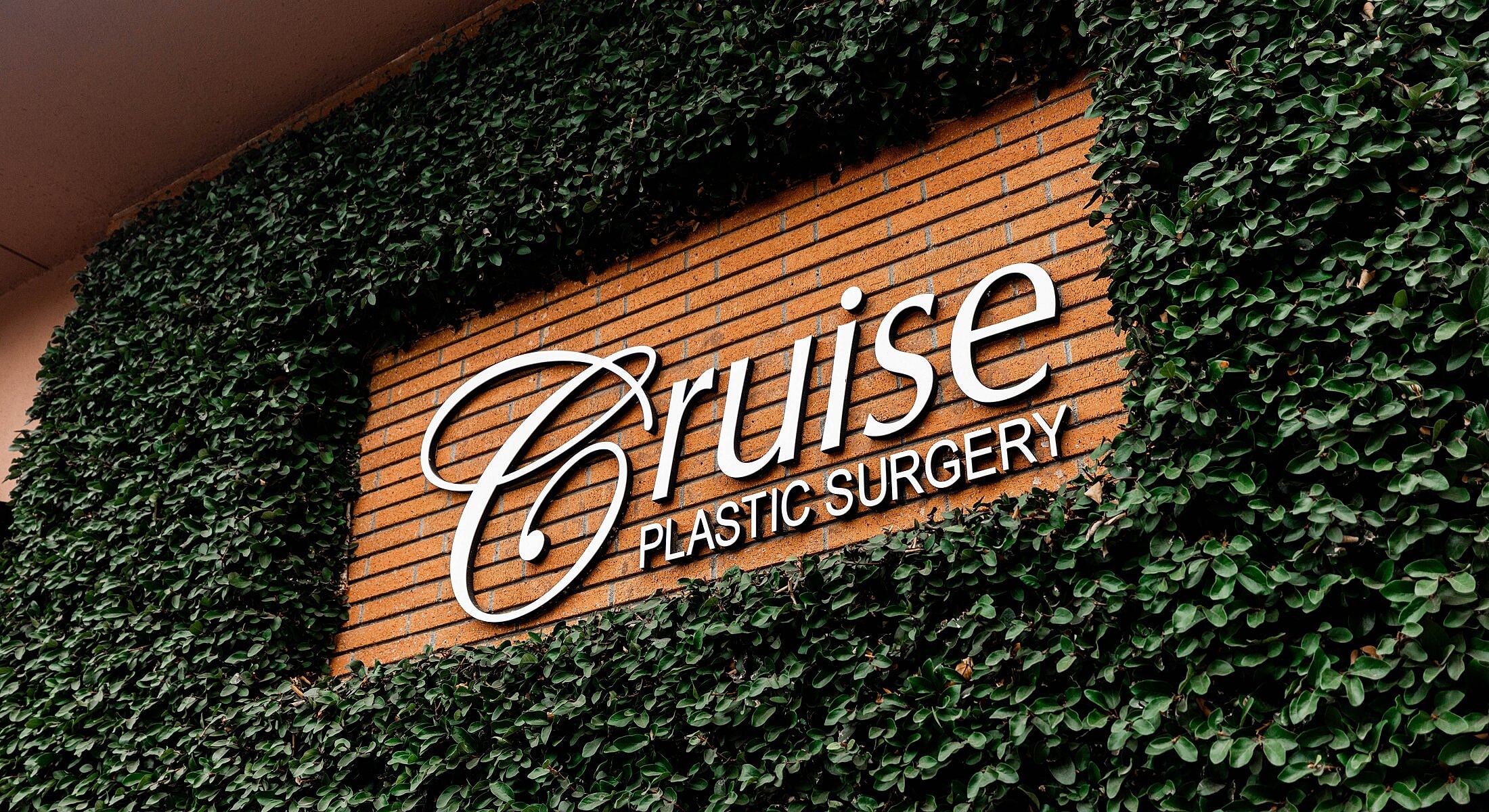 Cruise Plastic Surgery sign surrounded by greenery