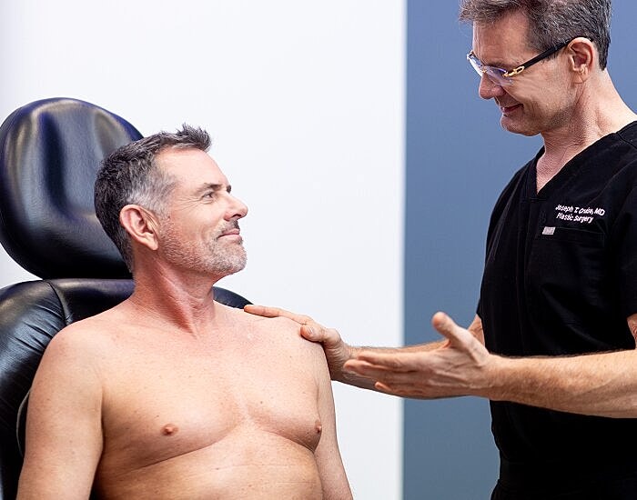 Consultation between a doctor and patient.